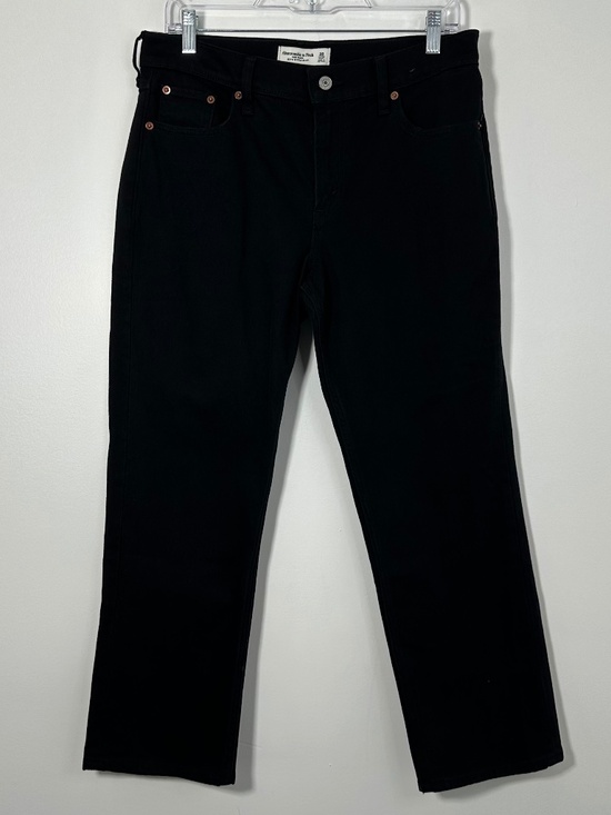 Abercrombie & Fitch Denim - Abercrombie & Fitch Women’s Size 28 Mid Rise 90's Straight Jeans Extra Short Bla